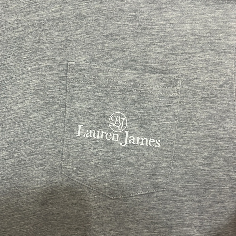 Lauren James Gray Tee Shirt With Dog Graphic - Picture 2 of 3
